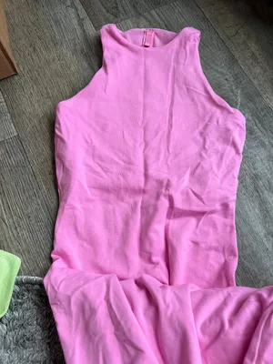 NEW • Skims • Soft Lounge Sleeveless Long Maxi Dress Cotton Candy Pink Ribbed thumbnail 10