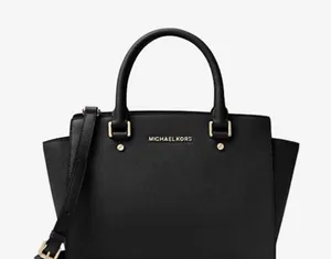 Michael Kors Black Saffiano Leather Satchel with Gold Hardware thumbnail 1