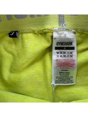 Gymshark Flex Seamless Shorts Women’s S Yellow Gray Logo Workout Gym Biker thumbnail 3