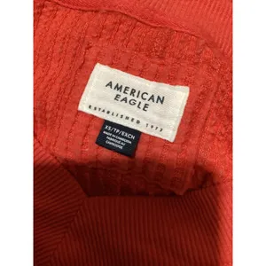 American Eagle Sweater Womens XS Orange Waffle Knit V Neck Pullover Oversized thumbnail 5