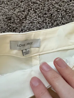 Love Tree Cream High-Waist Tailored Shorts thumbnail 5