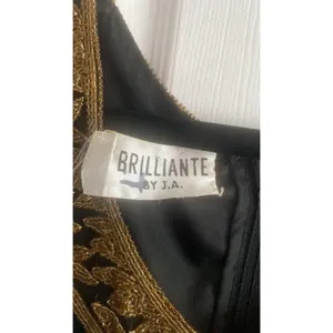 Brilliante by J.A. Vintage Beaded Shift Dress Womens L Black Gold Evening Silk L thumbnail 5