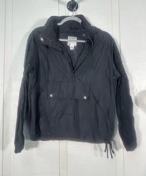 Old Navy Black 1/4 Zip Pullover Rain Jacket Size Medium EUC thumbnail 1