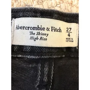 Abercrombie Black Indie Sleaze Grunge The Skinny High Rise Jeans Y2K 27/4 thumbnail 6