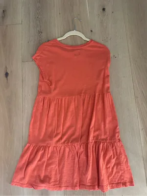 Gap Tiered Dress in Coral Orange thumbnail 3