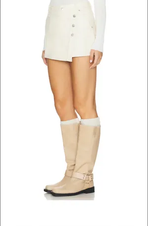 Free People - We the Free - White/Ivory Wrap Button Mini Skirt thumbnail 3