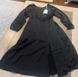 Grace Karin Women's Long Sleeve Satin Wedding Guest Dress with Slit Elegant Boat Neck High thumbnail 8