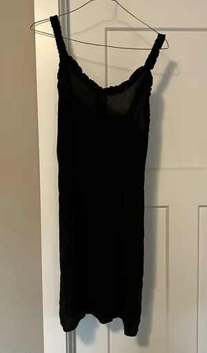Pink Rose Black Mini Slip Dress thumbnail 1
