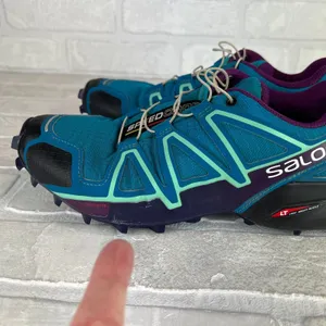 Salomon Speedcross 4 Shoes Womens 8.5 Blue Purple Trail Running Quicklace Lugs thumbnail 8