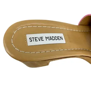 Steve Madden Neon Pink Block Heels Slides Sandals 9 Platform y2k thumbnail 6