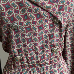 Vintage 1980s‎ Schrader Paisley Pleated Grandma Core Midi Length Dress Size 12 thumbnail 4