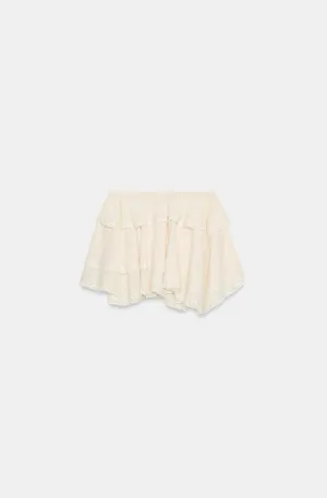 BNWT Zara Cream Lace Ruffle Tiered Mini Skirt thumbnail 5