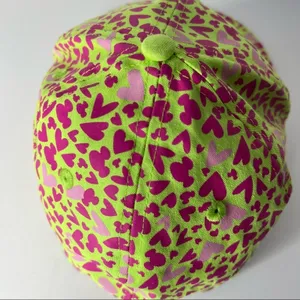 Disney Parks neon green pink hearts Mickey Mouse ears cap hat adult thumbnail 5