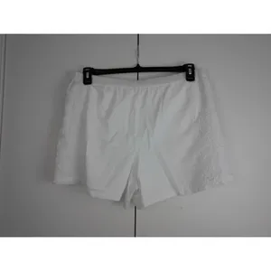 Madewell Cotton Eyelet Embroidered Pull On Shorts White‎ Coastal Summer L NWOT thumbnail 3