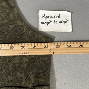 Vintage Modest Jumper Dress Size XL Long Green Paisley Earthy Church Goblincore thumbnail 7