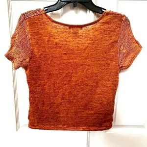 Diva Appeared orange short sleeve cut out top thumbnail 2