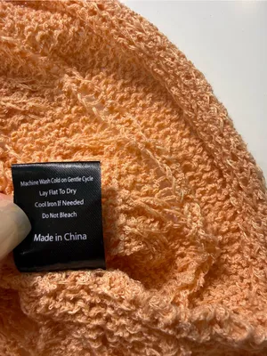 POL Cropped Cable Knit Sweater in Peach thumbnail 7