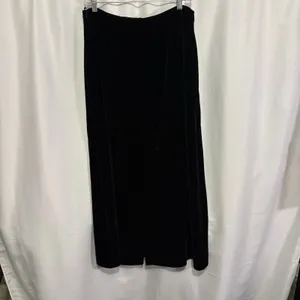 Rena Rowan Vintage Whimsigoth Velvet Midi/Maxi Skirt Size 14 Black Modest Minimalist Glam thumbnail 4