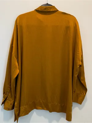 Eileen Fisher stretch-silk satin classic collar shirt. Size M thumbnail 6