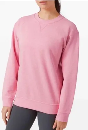Lululemon All Yours Crew Terry In Heathered Azalea Pink Size 8 thumbnail 1