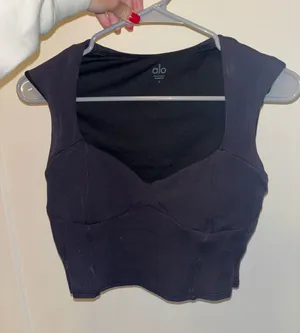 Alo Yoga Cropped Shirt Ribbed Small thumbnail 1
