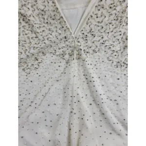 Anthropologie Womens Dress Sz S White Silver Rian Beaded Embellished Halter Maxi thumbnail 12