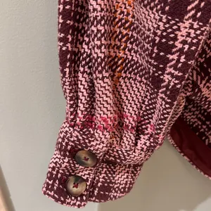 Anthropologie Pink Plaid Button-Up Jacket thumbnail 4