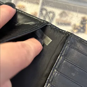 Coach Black Leather Turn Lock Checkbook Wallet Long Bifold Zip Back thumbnail 6