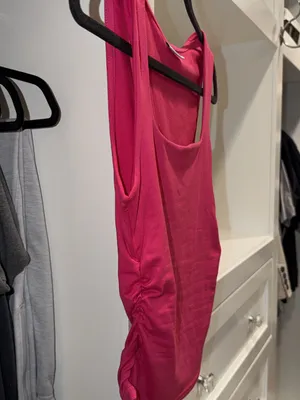 Aritzia Pink square neck ruched sides Tank Top size  small thumbnail 2