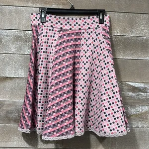 Anthropologie MOTH mini skirt polka dot wool knit circle skater design size M thumbnail 5
