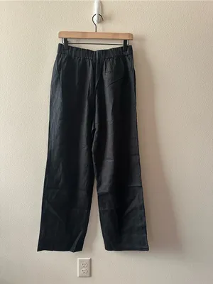 NWT Quince 100% European Linen Pleated Trouser black size 8 thumbnail 12