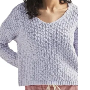Anthropologie Pilcro Christian Periwinkle Lavender V-Neck Cropped Sweater - M‎ thumbnail 3