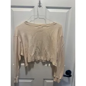 Altar'd State Route 66 Cropped Thermal Waffle Knit Long Sleeve Top‎ thumbnail 5