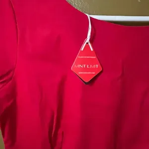 NWT Mint Limit size L fit n flare cherry red dress cotton Spandex thumbnail 6