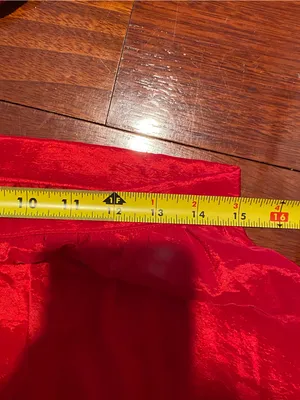 Women’s Red Two-Piece Skirt Mexican handmade Set Floral Trim, bag may fit Sz S/M thumbnail 6