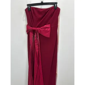 Lulus Marvelous Vision Red Strapless Bow Column Maxi Dress Formal Medium NWT thumbnail 7