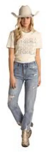 Rock & Roll Cowgirl Light Blue Straight Leg Jeans thumbnail 1