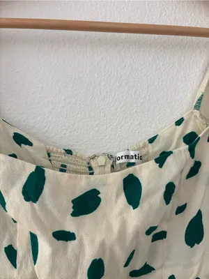 Reformation green spotted midi dress thumbnail 6