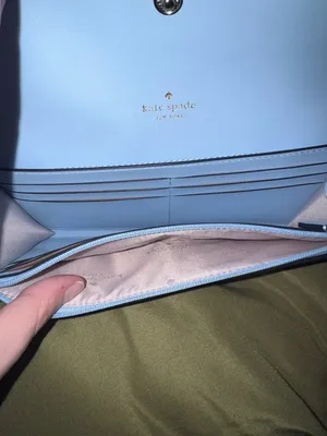 kate spade light blue leather continental wallet thumbnail 4