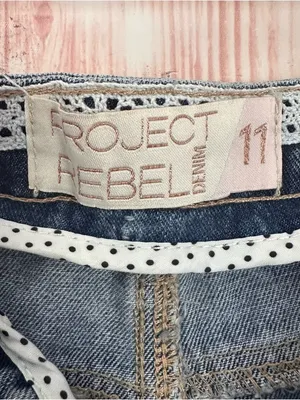 Project Rebel Denim Blue Lightwash High Rise Frayed Hem Jean Shorts Size 11 thumbnail 11