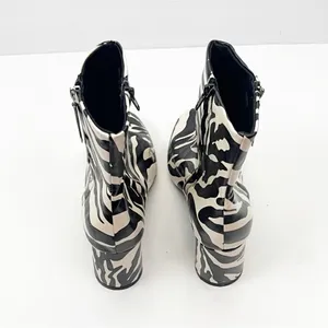 ASOS Designs Faux Leather Zebra Print Side Zip Chunky Heel Chelsea Boots Size 6 thumbnail 8