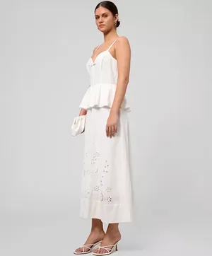 Rachel Roy White Peplum V-neck Maxi Dress thumbnail 2