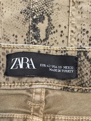 Zara Snake-Print Skinny Jeans size 10 thumbnail 5
