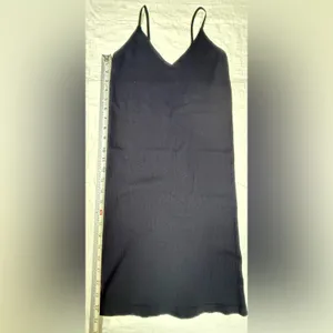 Garage Black Ribbed Mini Slip Dress thumbnail 7