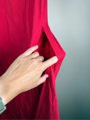 Free People Beach Red Cotton Maxi Dress with twist strap and pockets thumbnail 3