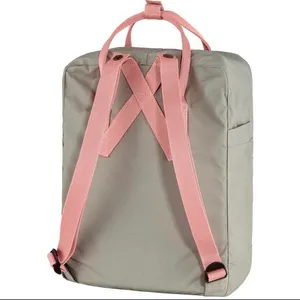 Fjällräven Kanken Mini Backpack Two Tone Fog Grey Pink Preppy School Travel Festival Hiking Outdoor Gorpcore Vinylon Water-Resistant, Classic Design Like New w/ seat pad inserts thumbnail 2