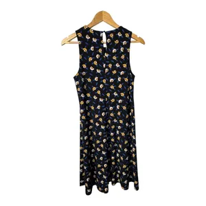 Anne Klein Trapeze Dress Small Black Floral Sleeveless Keyhole‎ Stretch Knit thumbnail 5
