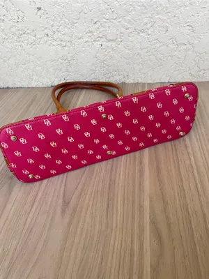Dooney & Bourke Pink Signature Shoulder Bag with Brown Trim thumbnail 8