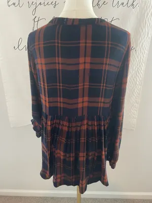 Altar'd State Navy & Copper Babydoll Top thumbnail 3