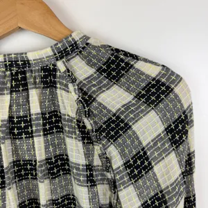 Pilcro Anthropologie Plaid Wool Blend Button Front Blouse Small Boho‎ Academia thumbnail 3